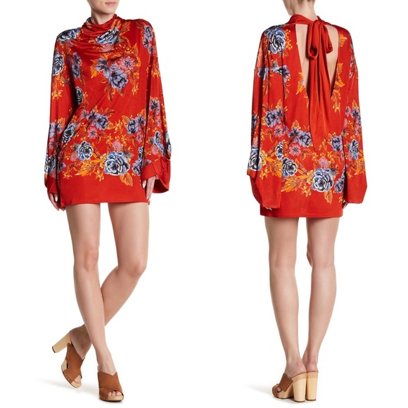 Free People Dresses & Skirts - FREE PEOPLE 2 AM Floral Print Mini Dress Red Large